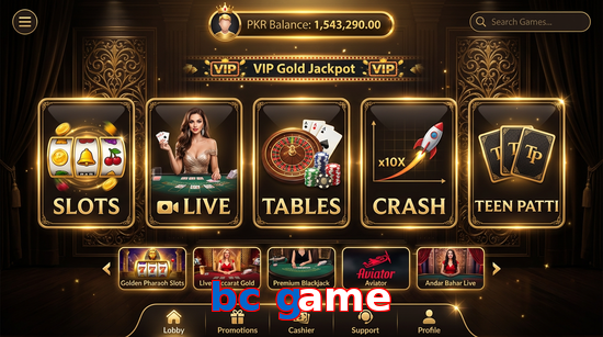 Main screen of Bc Game casino page for PK players